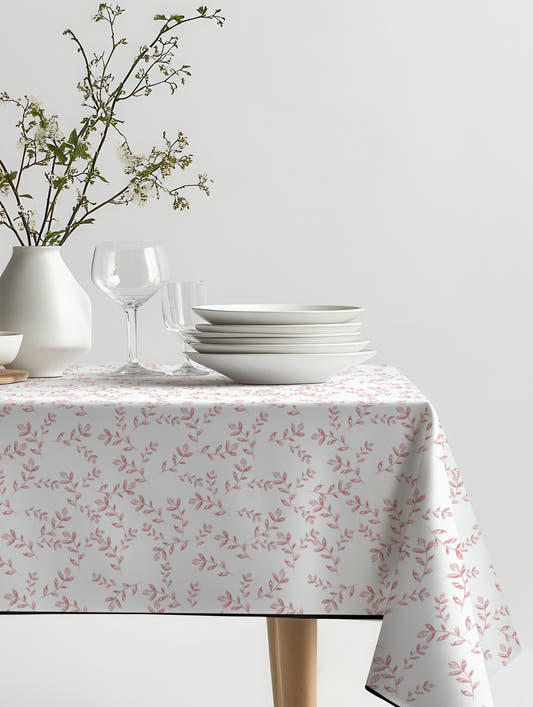 Mantel de hule Stella sobre una mesa