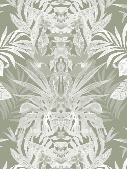 Mantel de hule Tropico verde, detalle del diseño