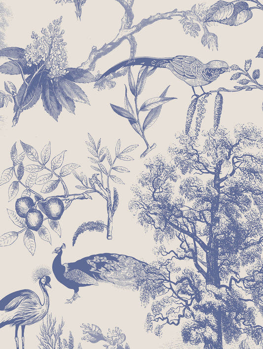 Mantel de hule Vintage Nature Blue, detalle del diseño