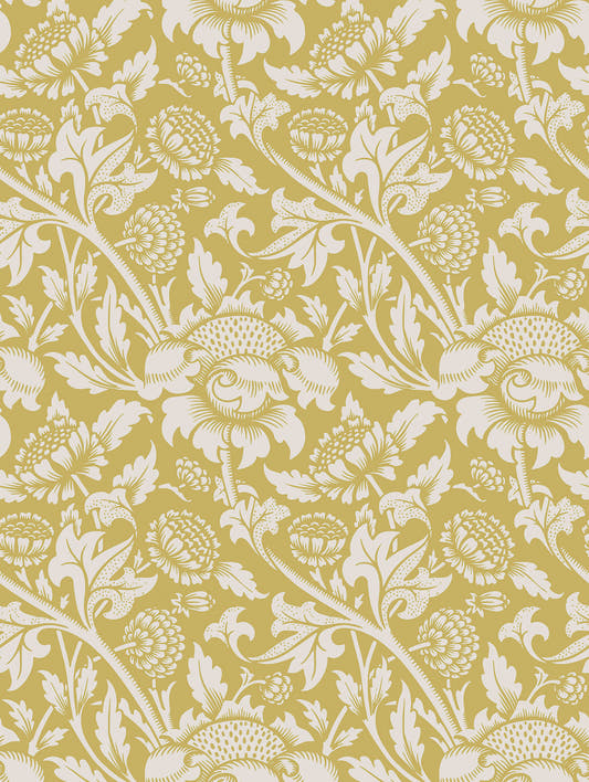 Mantel de hule Yellow Ornament, detalle del diseño