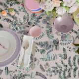Mantel de Hule Botanical Plants and Plants Pink Aqua