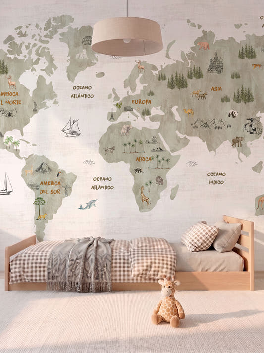 Papel Mural Kids Map Texture