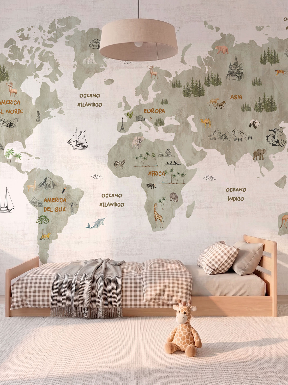 Papel Mural Kids Map Texture