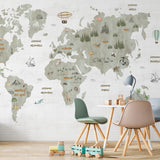 Papel Mural Kids Map