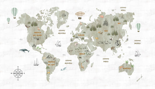 Papel Mural Kids Map