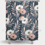Cortina de Baño Anemones & Eucalyptus Blue