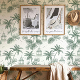 Papel Mural Tropical Vintage Green