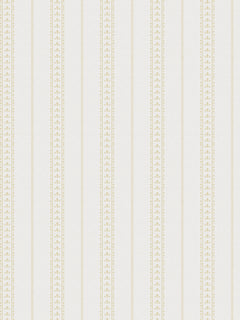 Papel mural Elisa Amarillo, detalle del diseño: rayas finas con guarda de puntos amarillos.