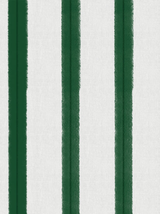 Papel mural Henry Green, detalle del diseño: pares de líneas verticales en verde oscuro sobre blanco.