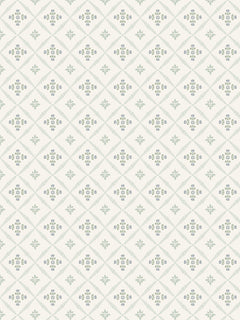 Papel mural Valentina, detalle del diseño: flores de cuatro pétalos dentro de rombos.