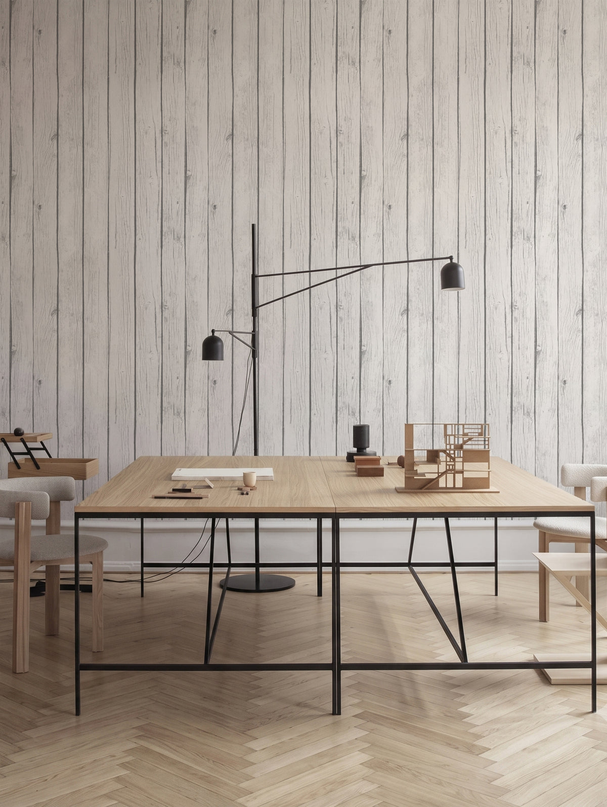 Papel Mural White Wood