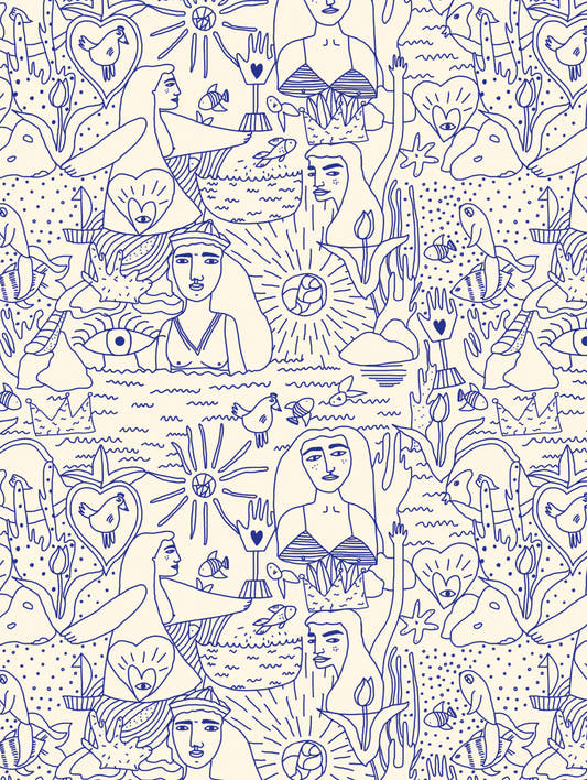 Mantel de hule Pattern Marino o111, detalle del diseño