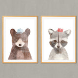 Set de Cuadros Oso pardo y Mapache