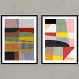 Set de Cuadros Rayas abstractas