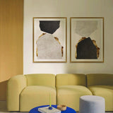 Set de Cuadros Pintura Abstracta Dorado Formas