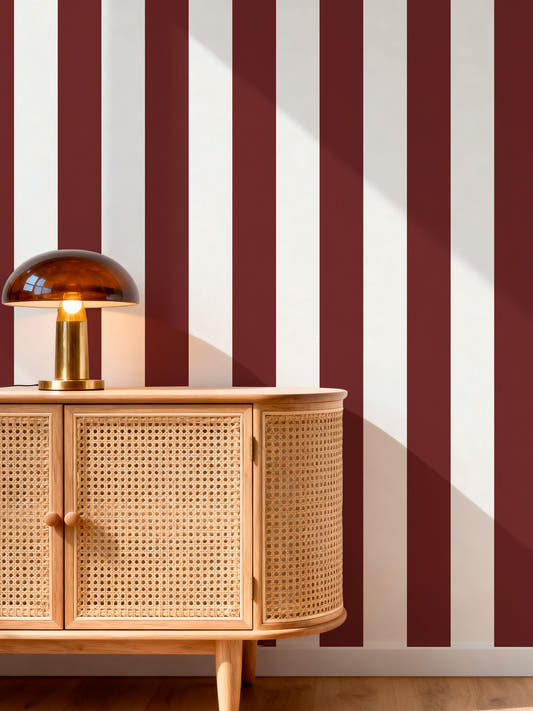 Papel Mural Stripes Burdeo
