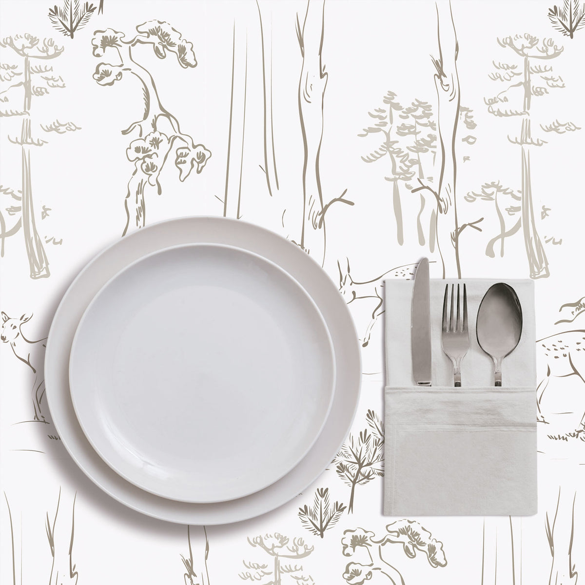 Mantel de Hule Sweet Deer and Forest