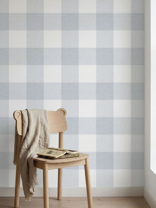 Papel Mural Tartan Azul