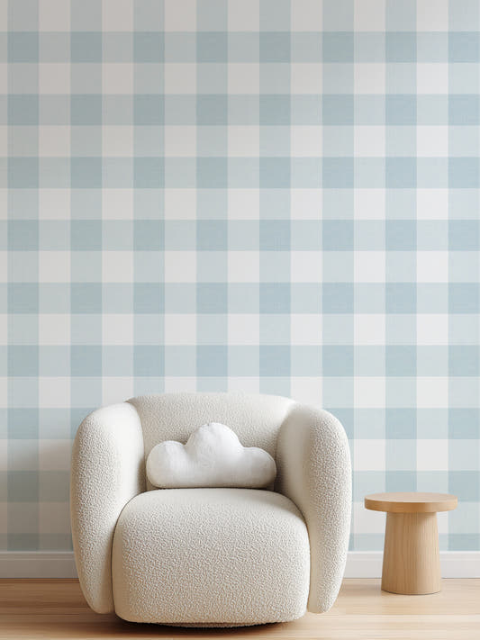 Papel Mural Tartan Celeste
