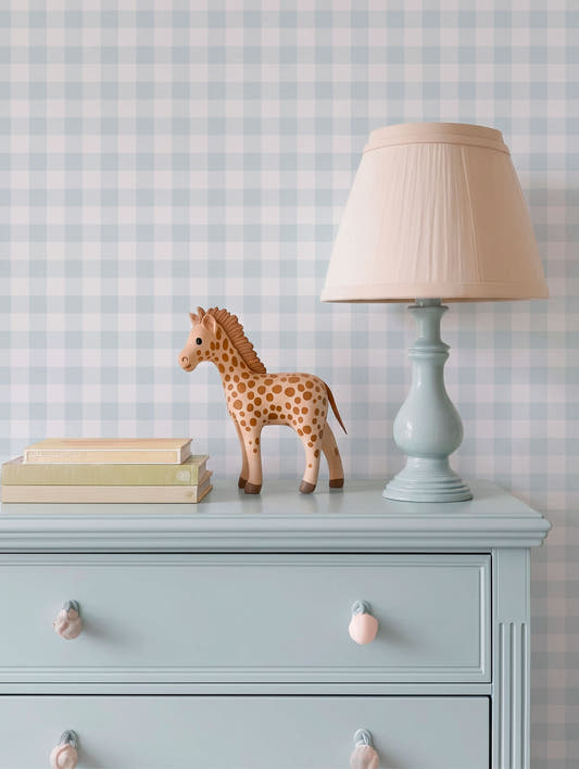 Papel Mural Vichy Baby Blue