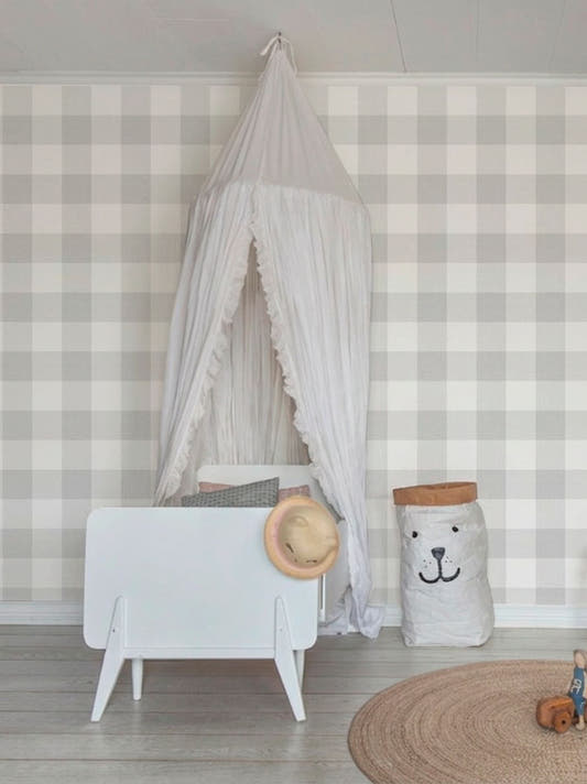 Papel Mural Tartan Gris