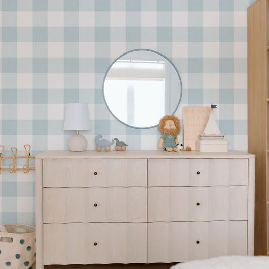 Papel Mural Tartan Celeste
