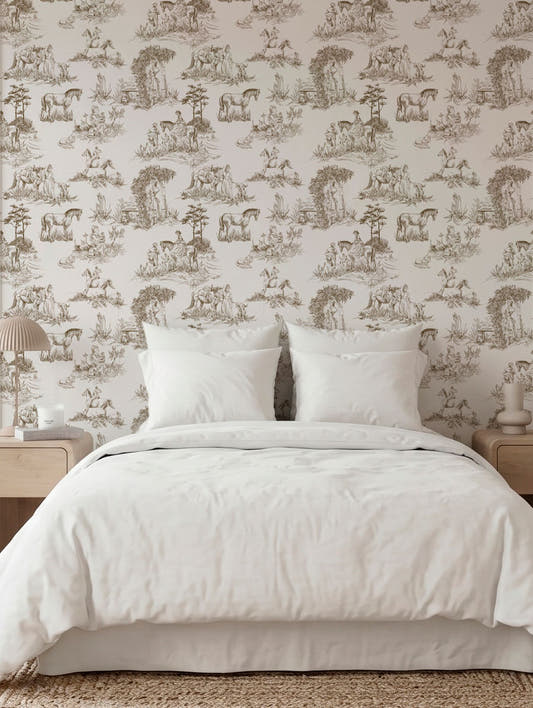 Papel Mural Toile de Jouy Sepia