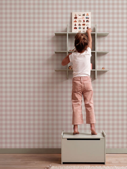 Papel Mural Vichy Rose