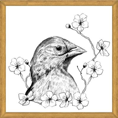 Cuadro Pajarito con flores