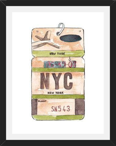Cuadro NEW YORK VINTAGE FLIGHT TAG