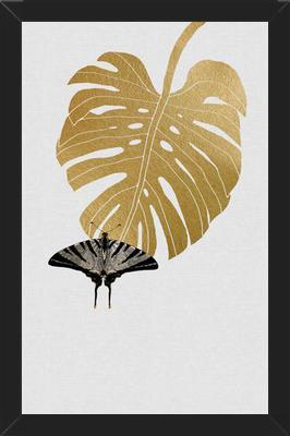 Cuadro Butterfly and Monstera Leaf