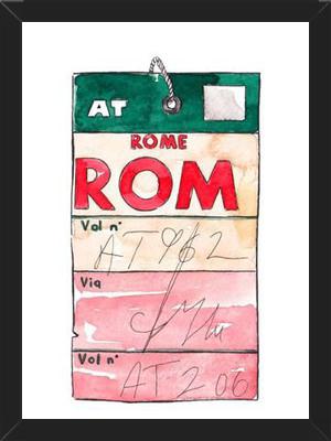 Cuadro ROME VINTAGE FLIGHT TAG