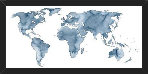 Cuadro Blue World Map