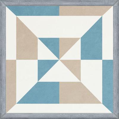 Cuadro Geométrico Azul y Beige