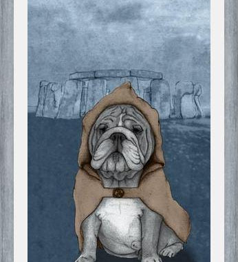 Cuadro English Bulldog With Stonehenge