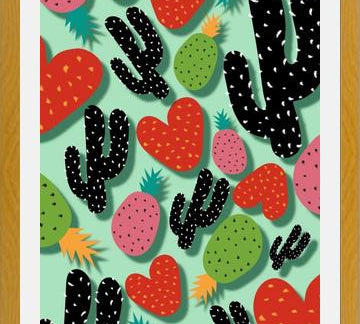 Enmarcado Cactus Love and Pineapples