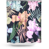Cortina de Baño 452-Pastel hand drawn iris flower tropic