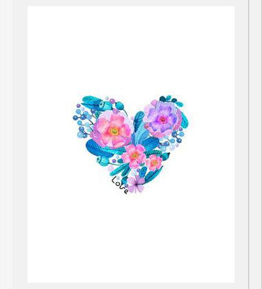 Cuadro Watercolor Floral Heart