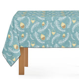Mantel de Hule Holiday floral acorn blue