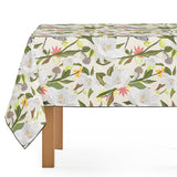 Mantel de Hule Magnolia Tree, Flowers and Dragonfly Beige