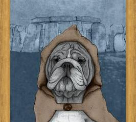 Cuadro English Bulldog With Stonehenge