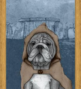 Cuadro English Bulldog With Stonehenge