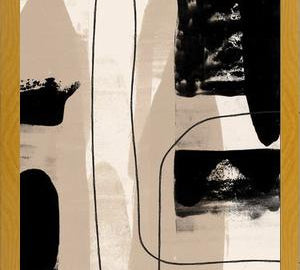 Cuadro Abstracto Beige Blanco y Negro I