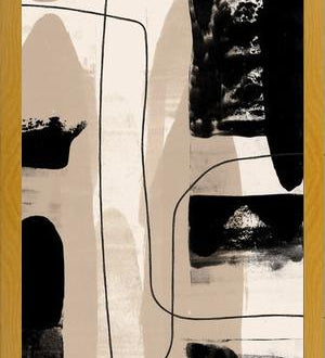 Cuadro Abstracto Beige Blanco y Negro I