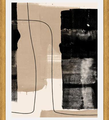 Cuadro Abstracto Beige Blanco y Negro II