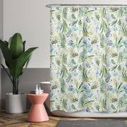 Cortina de Baño Tuscany Spring Leaves Green