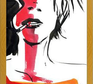 Cuadro mujer fumando