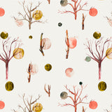 Mantel de Hule Winter minimal trees orange
