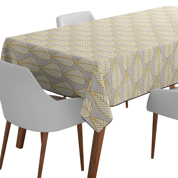 Mantel de Hule Winter leaves grey and gold