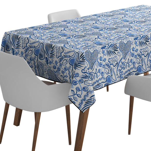 Mantel de Hule Tropical Forest Jungle Leaves Blue